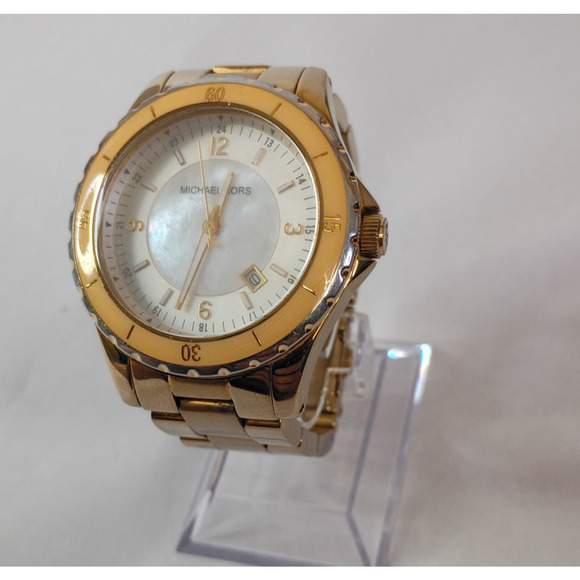 Michael Kors Mens Stainless Steel Gold Toned Mother Of Pearl Watch MK5174 - Picture 4 of 15